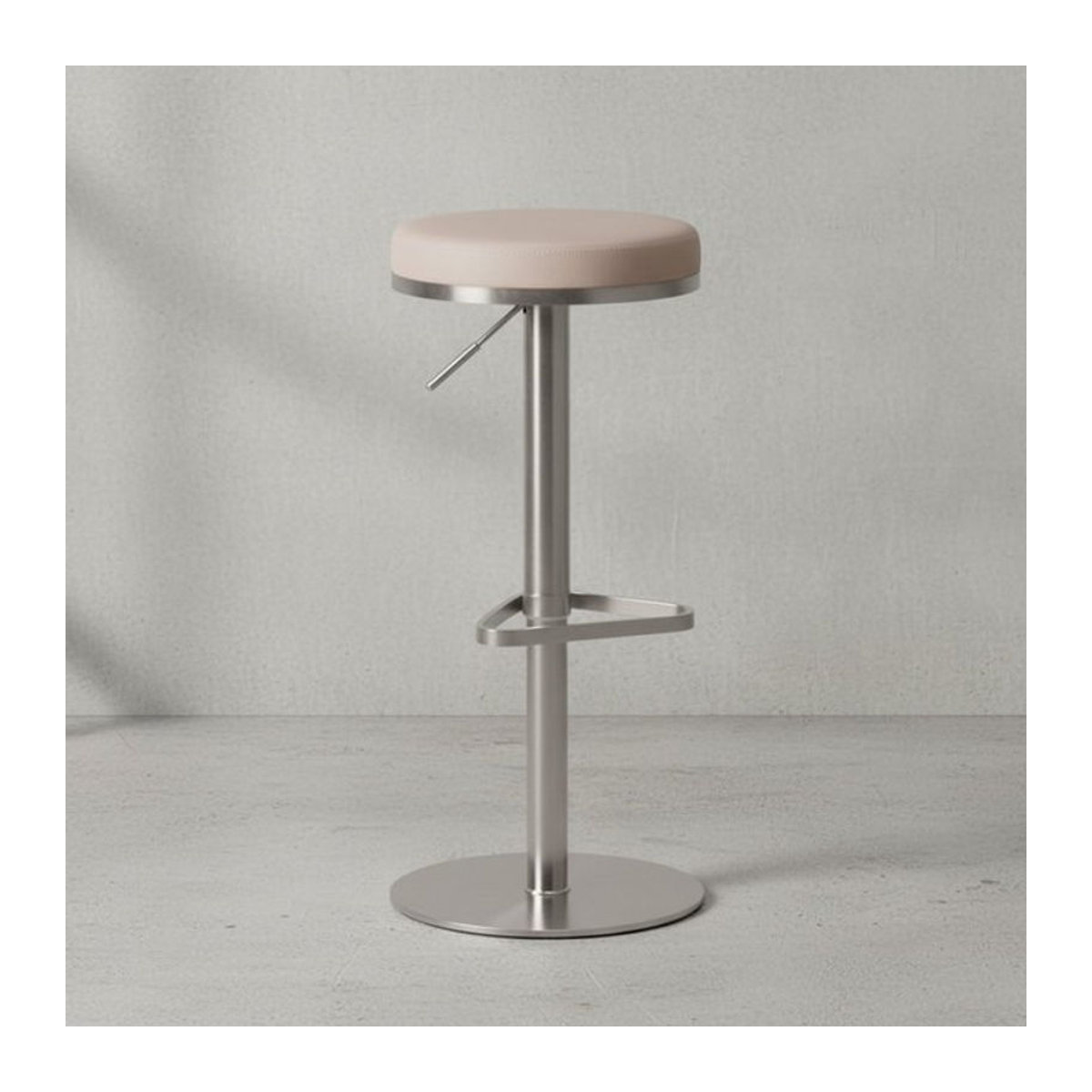 KADIMA DESIGN Barhocker ELBE in Beige mit Kunstleder und Metallgestell, höhenverstellbar - Bild 1