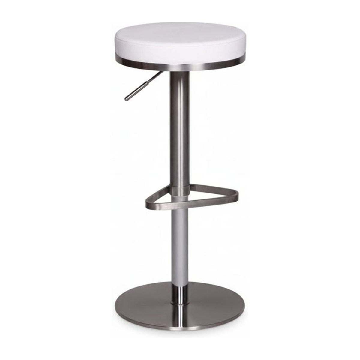 KADIMA DESIGN Barhocker ELBE in Weiß mit Kunstleder und Metallgestell, höhenverstellbar mit gepolsterter Sitzfläche und Triangel Fußablage - Bild 1