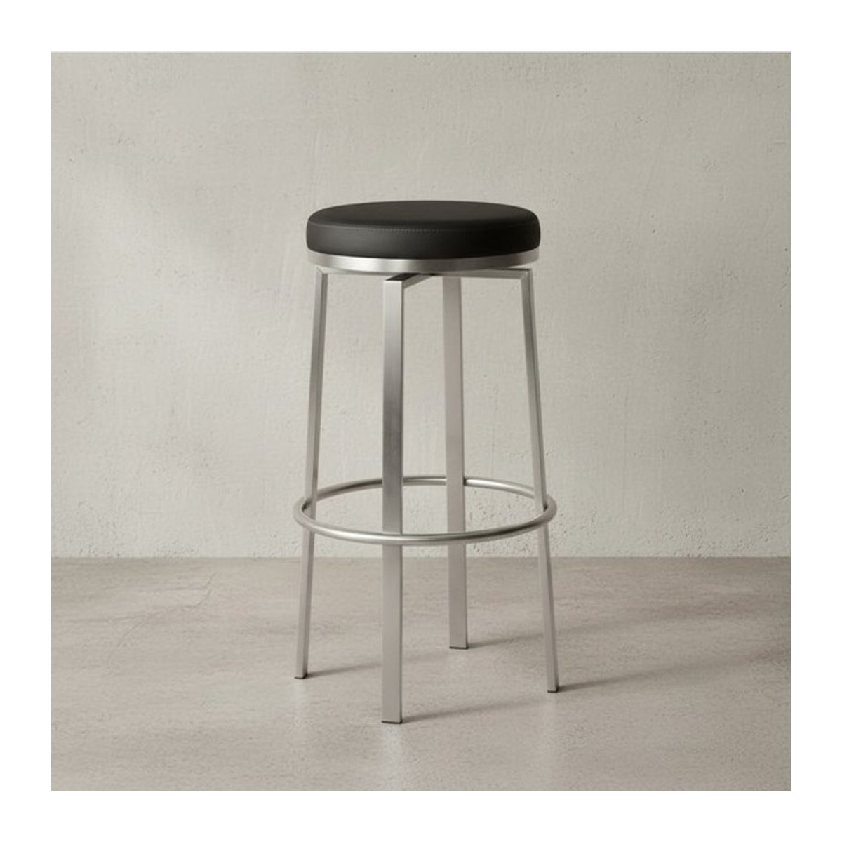 KADIMA DESIGN Barhocker Modern in Schwarz mit Kunstleder und Edelstahlgestell, Höhe: 76 cm - Bild 1