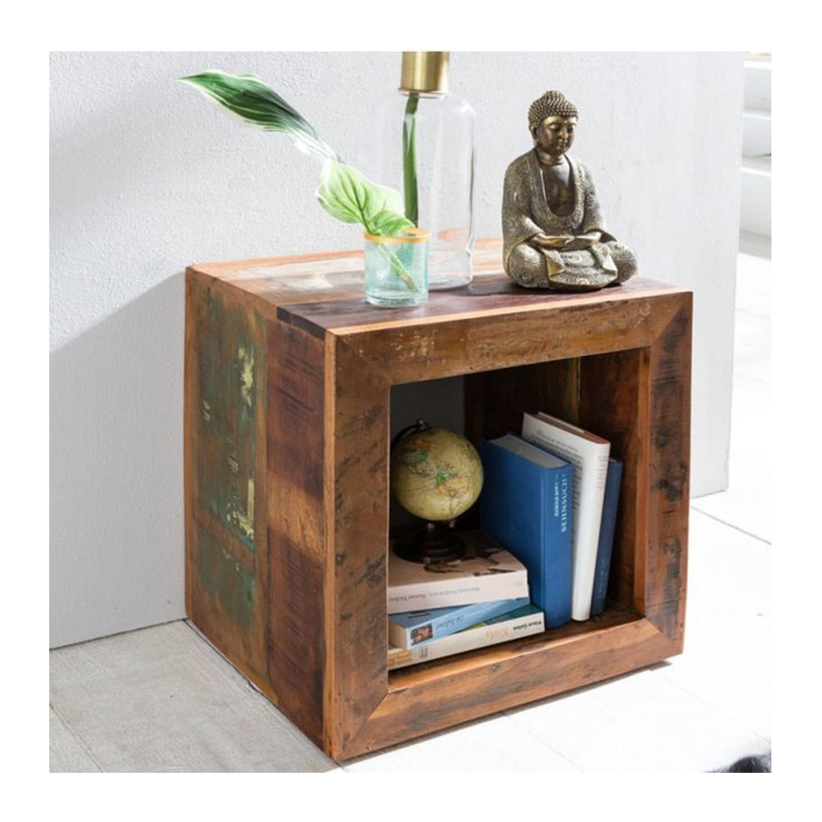 KADIMA DESIGN Beistelltisch Diana aus Mango-Holz in Braun und Natur im Landhausstil - Bild 1