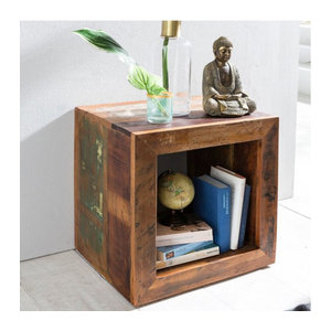 KADIMA DESIGN Beistelltisch Diana aus Mango-Holz in Braun und Natur im Landhausstil