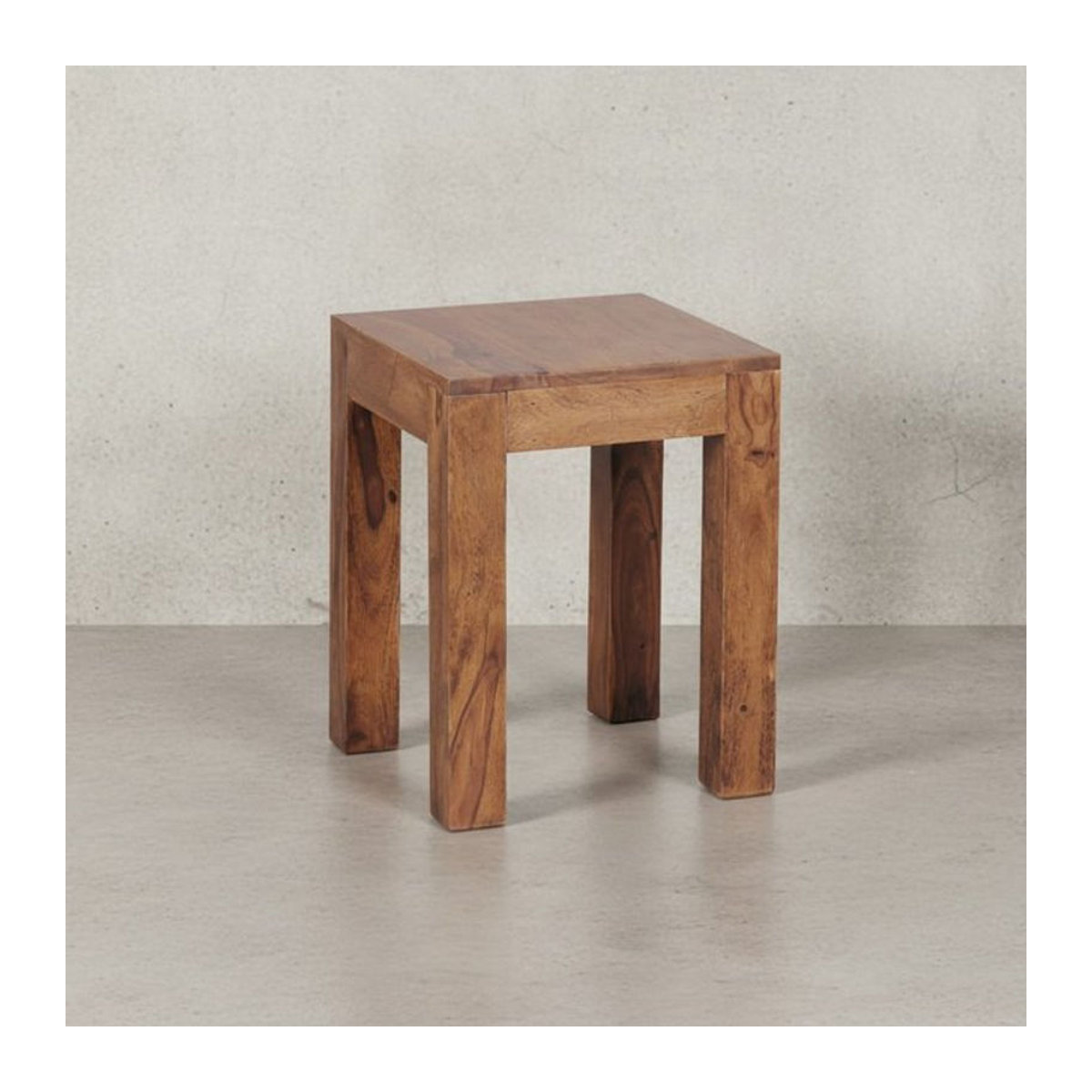 KADIMA DESIGN Beistelltisch NAKO aus Massivholz in Braun, quadratisch und minimalistisch, B/T/H: 45 x 40 x 45 cm - Bild 1