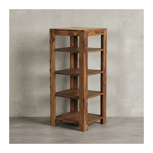 KADIMA DESIGN Bücherregal aus Massivholz in Braun und Natur, freistehend