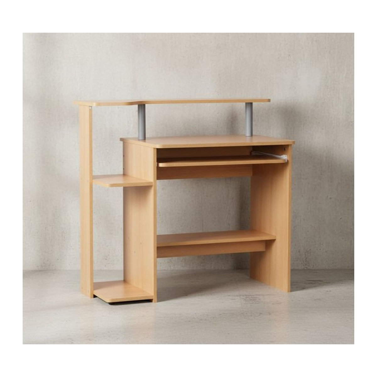 KADIMA DESIGN Computertisch ELBTRAUM in Sonoma-Farbe mit Tastaturauszug und moderner Arbeitsfläche aus Holzwerkstoff - Bild 1