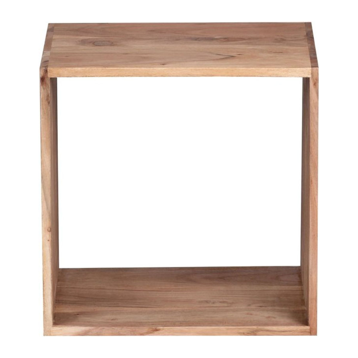 KADIMA DESIGN Cube Regal NAKO aus Massivholz Akazie in Natur als minimalistisches Bücherregal und Beistelltisch - Bild 1