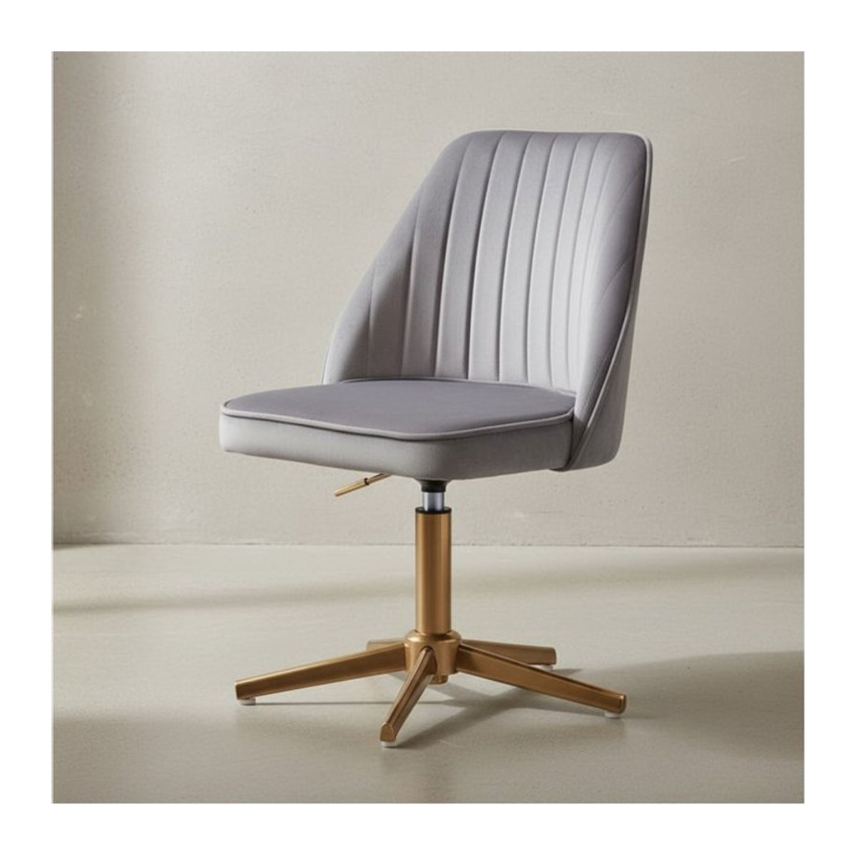 KADIMA DESIGN Drehstuhl TANARO aus Samt in Grau, modern und höhenverstellbar - Bild 1