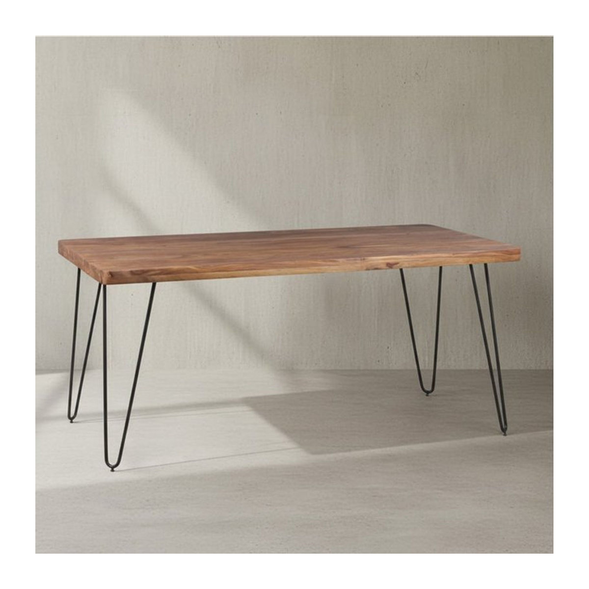 KADIMA DESIGN Esstisch BALU in Industrial Design aus Massivholz und Metall, rechteckig, Braun, B/T/H: 160 x 80 x 76 cm - Bild 1