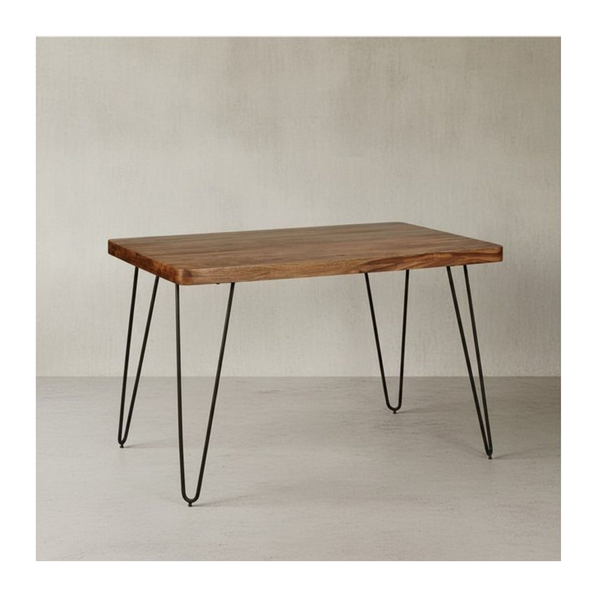 KADIMA DESIGN Esstisch BALU Massivholztisch in Natur mit Metallbeinen im Industrial Design, Rechteckig, B/T/H: 120 x 80 x 76 cm - Bild 1