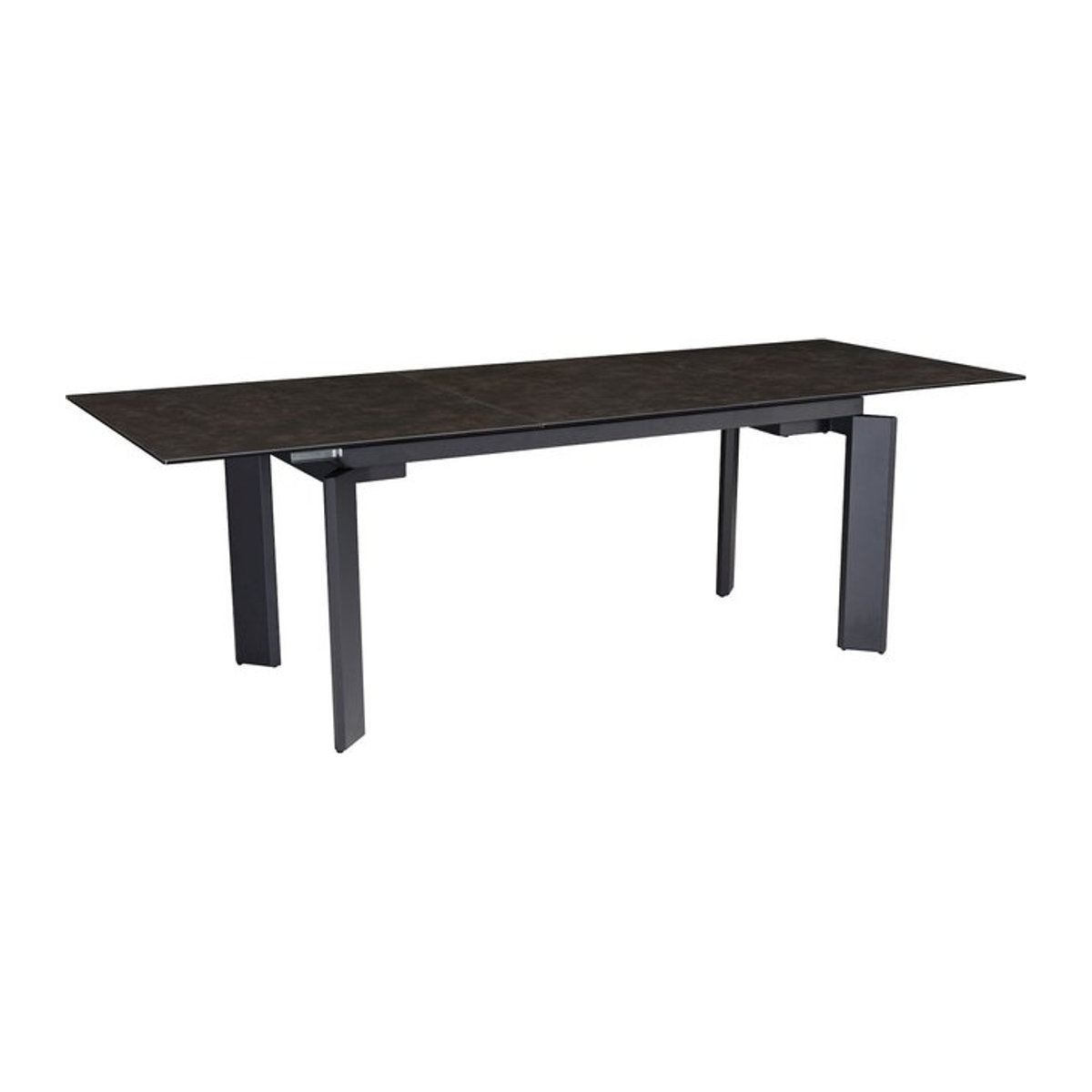 Kadima Design Esstisch Malta Kollektion im Industrial Style aus Keramik und Glas in Schwarz, ausziehbar von 180 cm auf 240 cm, rechteckig - Bild 1