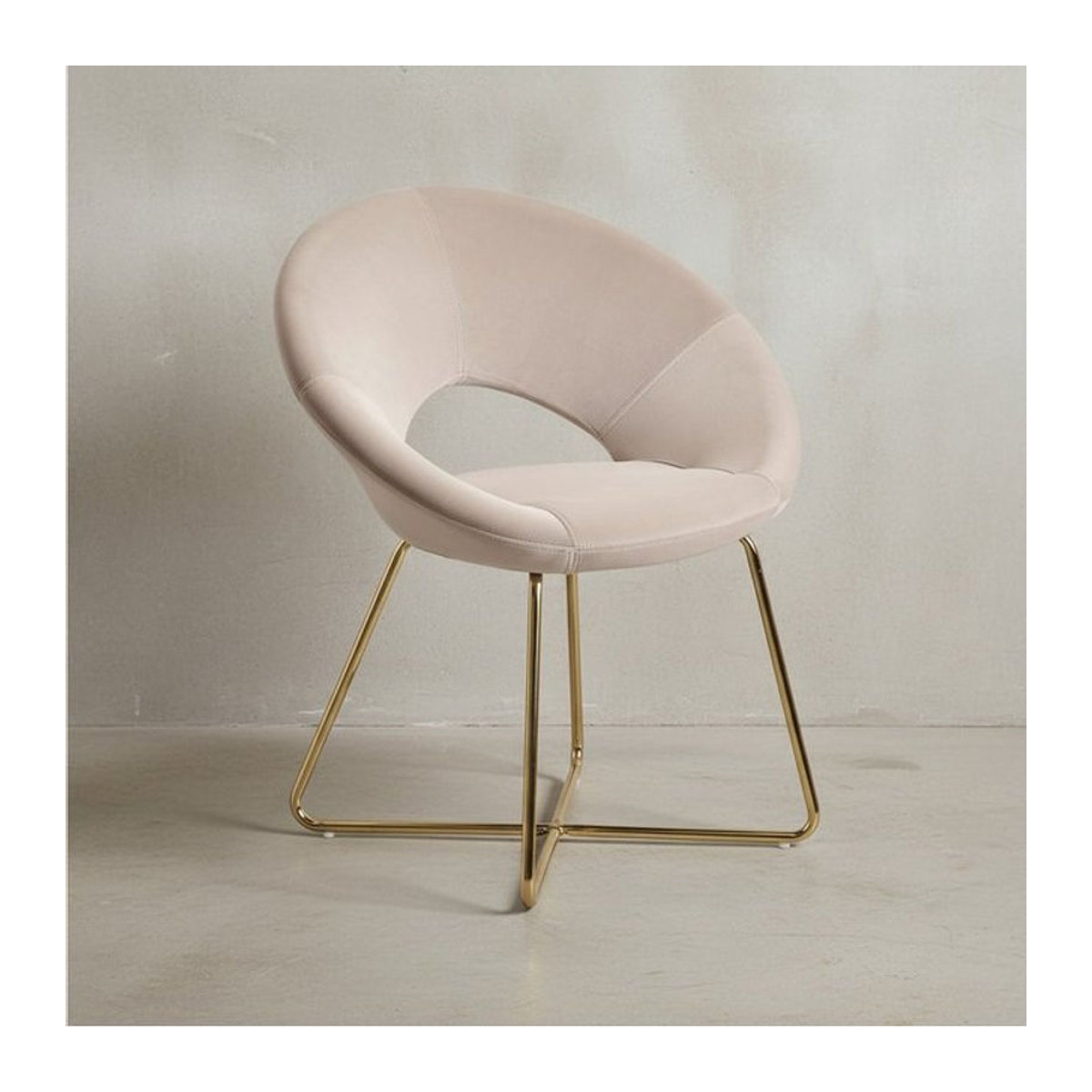 KADIMA DESIGN Esszimmerstuhl NETO mit Samtbezug und Metallbeinen in Grau, Beige oder Rosa - Bild 1