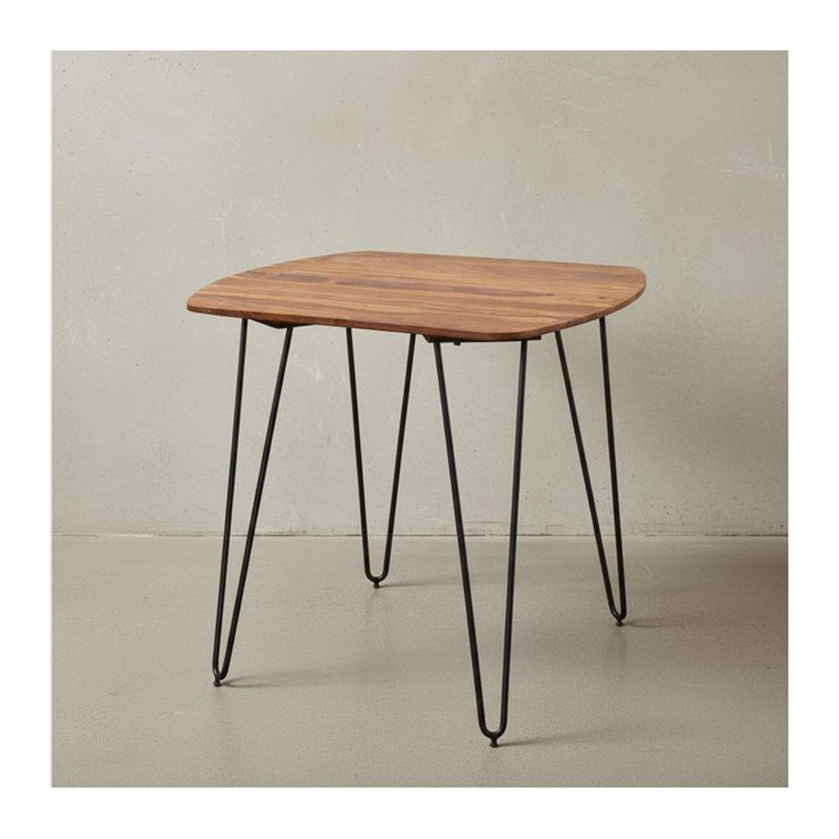 KADIMA DESIGN Esszimmertisch aus Massivholz und Metall im Industrial Design, quadratisch, Braun, B/T/H: 80 x 80 x 76 cm - Bild 1