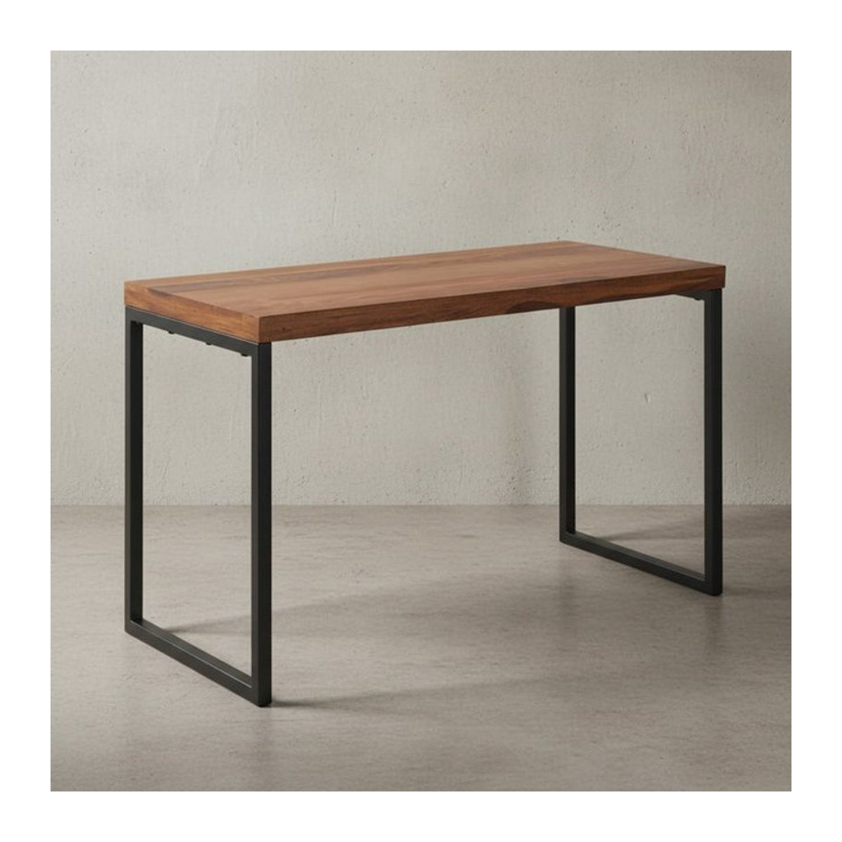 KADIMA DESIGN Industrie Schreibtisch aus Massivholz und Edelstahl in Braun, B/T/H: 117 x 59 x 77 cm - Bild 1