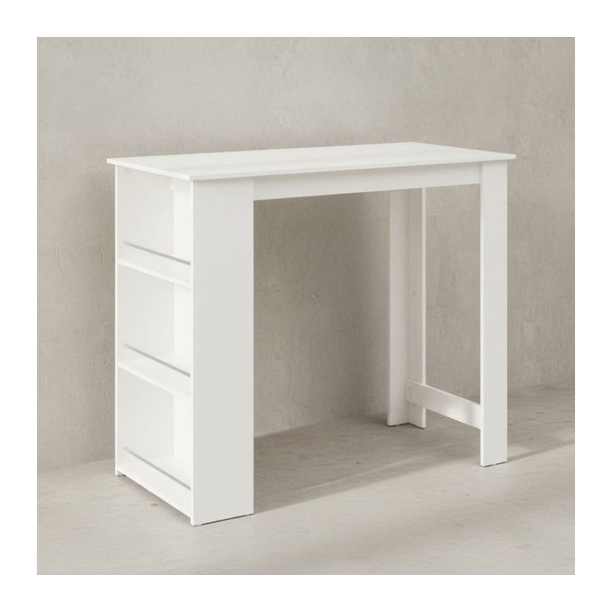 KADIMA DESIGN Küchentresen GANDER in Weiß mit Edelstahl und 3 Fächern, minimalistisches Design, B/T/H: 120 x 60 x 107,5 cm - Bild 1