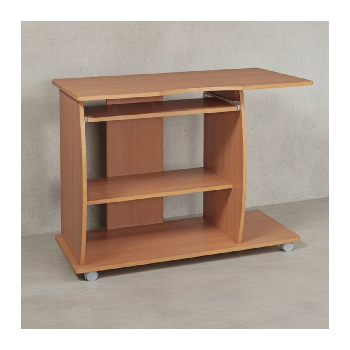 KADIMA DESIGN Laptoptisch Computertisch mit Stauraum und Rollen in Natur, B/T/H: 90 x 50 x 71 cm - Bild 1
