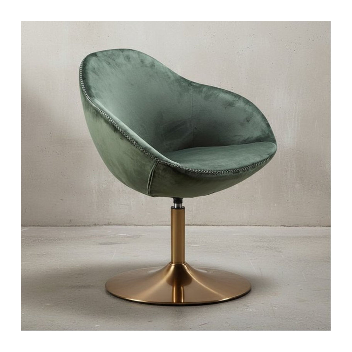 KADIMA DESIGN Loungesessel Modern aus Samt und Polyester in Grün mit Drehfunktion - Bild 1