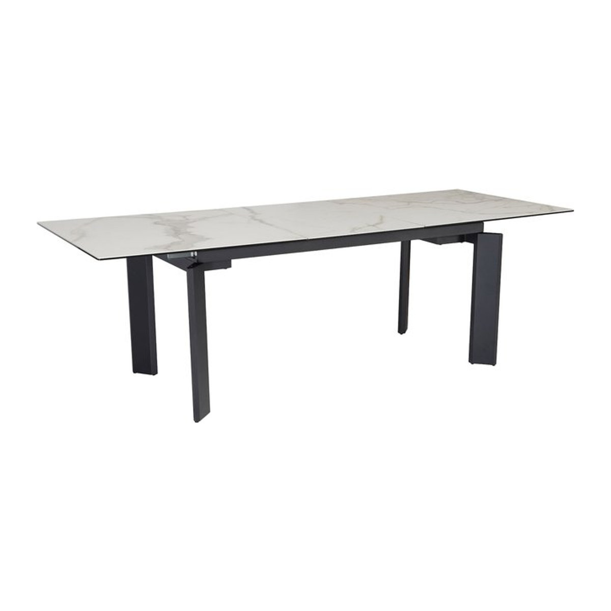 Kadima Design Malta Kollektion Ausziehbarer Esstisch aus Keramik und Glas in Weiß Modern - Bild 1
