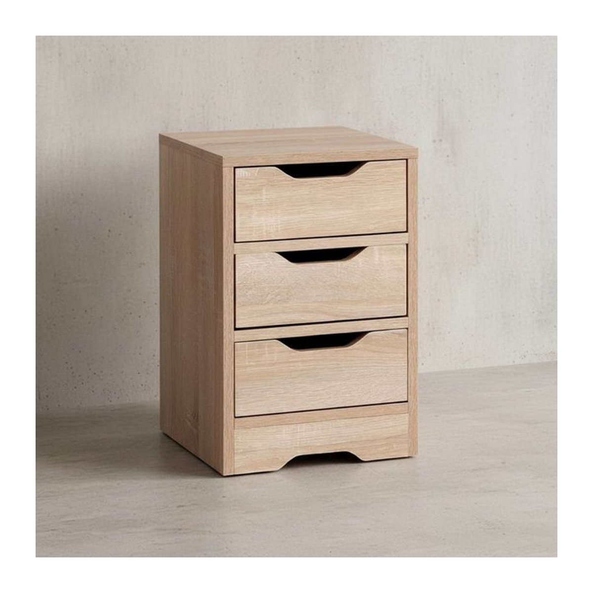 KADIMA DESIGN Nachtkonsole in Eiche Natur mit 3 Schubladen im skandinavischen Design - Bild 1