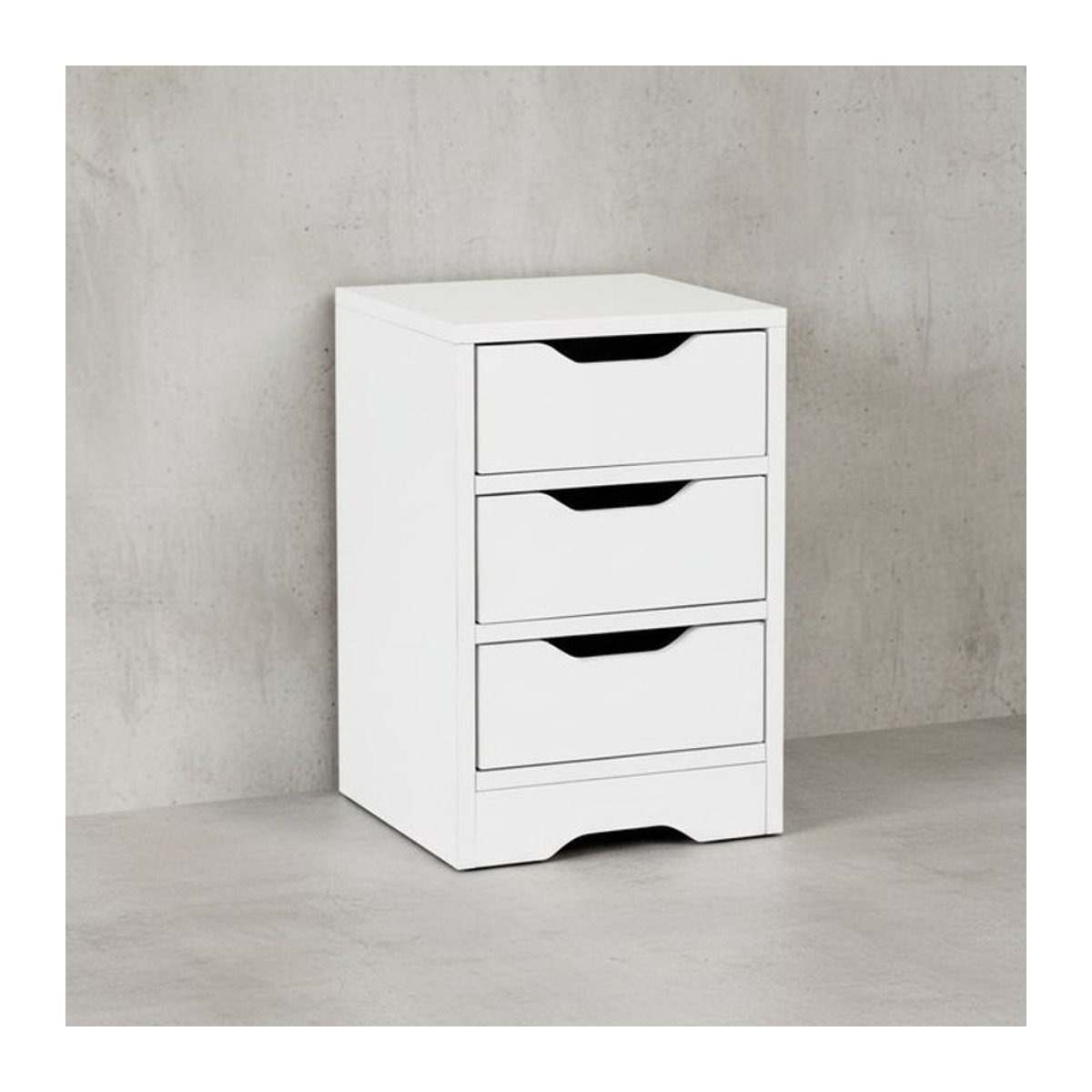 KADIMA DESIGN Nachtkonsole in Weiß mit 3 Schubladen im modernen minimalistischen Design aus Holzwerkstoff - Bild 1