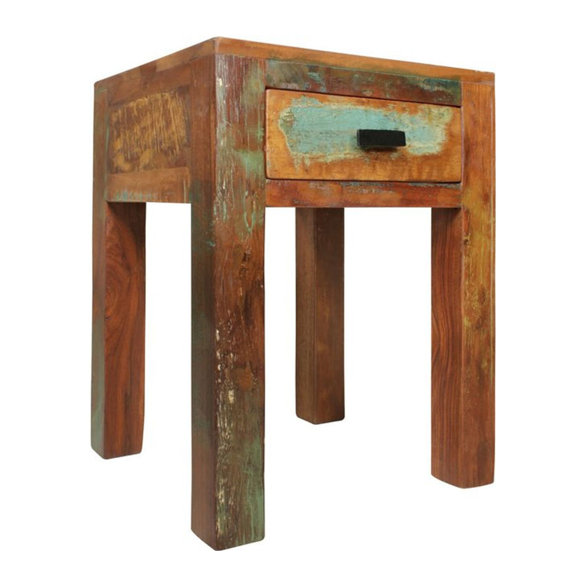 KADIMA DESIGN Nachttisch Diana aus Massivholz in Braun im Landhausstil, B/T/H: 40 x 40 x 55 cm - Bild 1