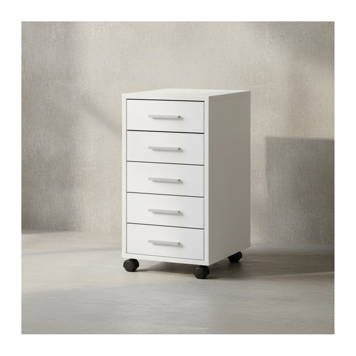 KADIMA DESIGN Rollcontainer ITTER in Weiß mit 5 Schubladen aus melaminbeschichtetem Holzwerkstoff - Bild 1