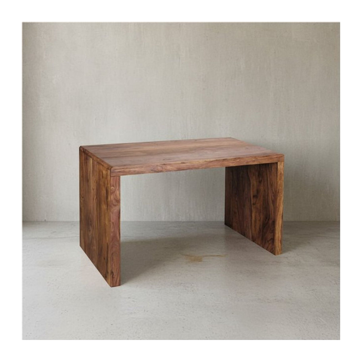KADIMA DESIGN Schreibtisch TEKO aus Massivholz in Braun, minimalistisches Design mit Stauraum, B: 120 cm, T: 60 cm, H: 76 cm - Bild 1