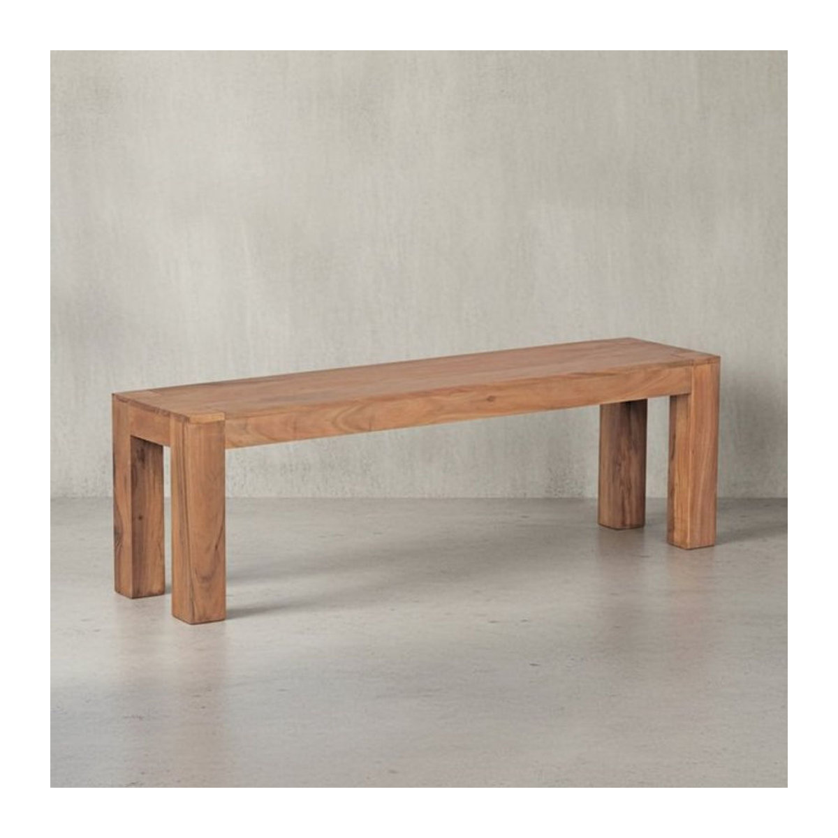 KADIMA DESIGN Sitzbank im Landhaus-Stil aus Massivholz Akazie in Braun, B: 140 cm, T: 45 cm - Bild 1