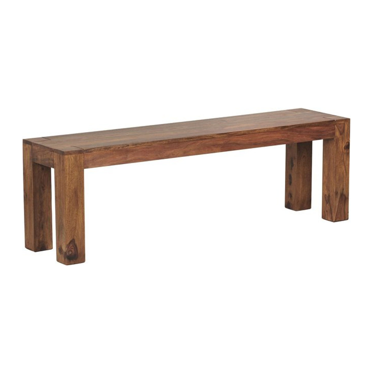 KADIMA DESIGN Sitzbank im Landhaus-Stil aus Massivholz Akazie in Braun, Breite: 140 cm, Tiefe: 45 cm - Bild 1