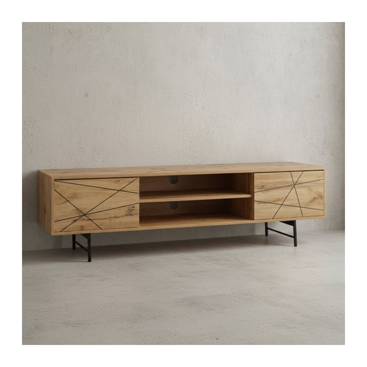 KADIMA DESIGN TV-Lowboard Modern in Eiche Natur, B: 160 cm, T: 40 cm, H: 45 cm - Bild 1