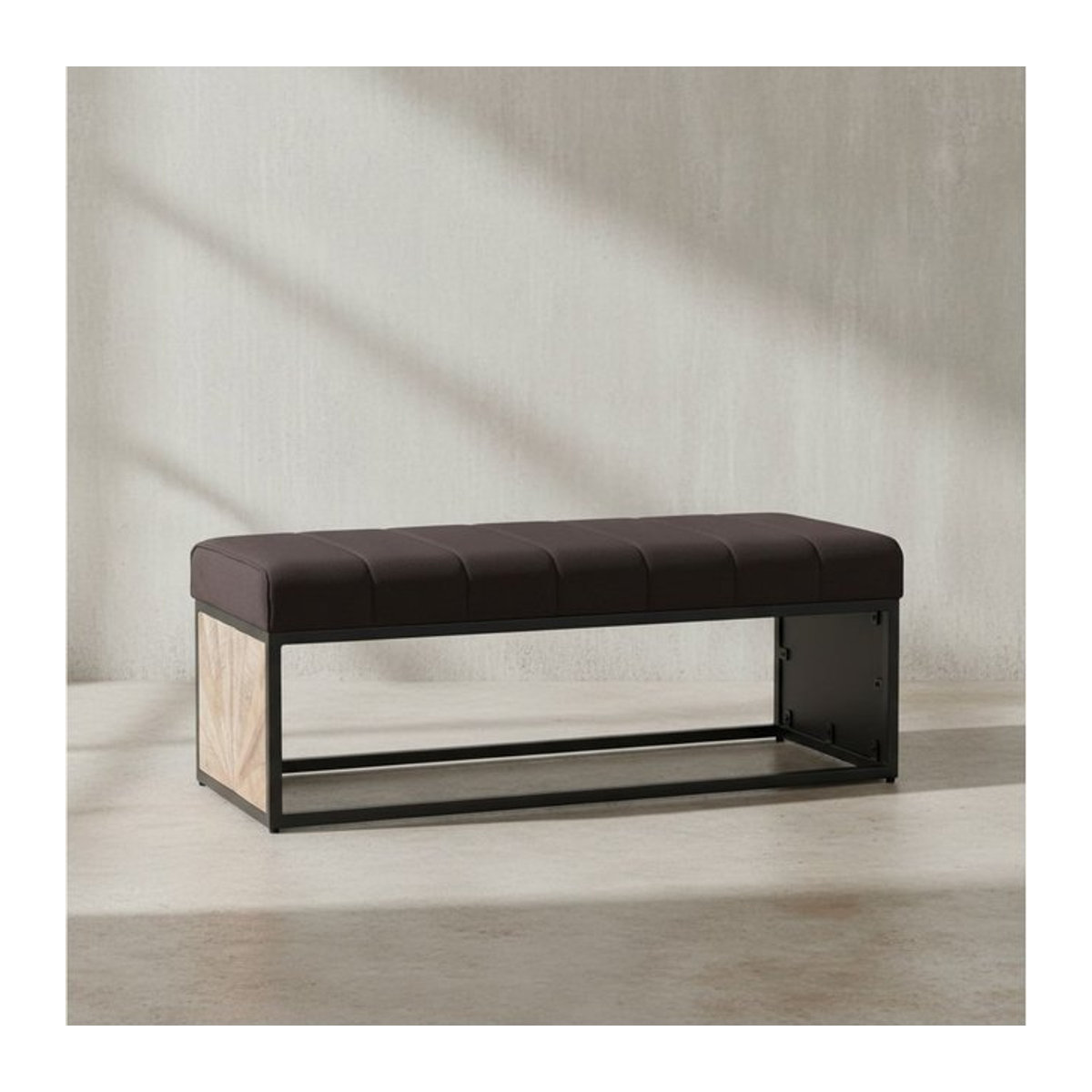 KADIMA DESIGN Vintage-Sitzbank im Retro-Look mit Metallgestell und Rillenmuster - Bild 1