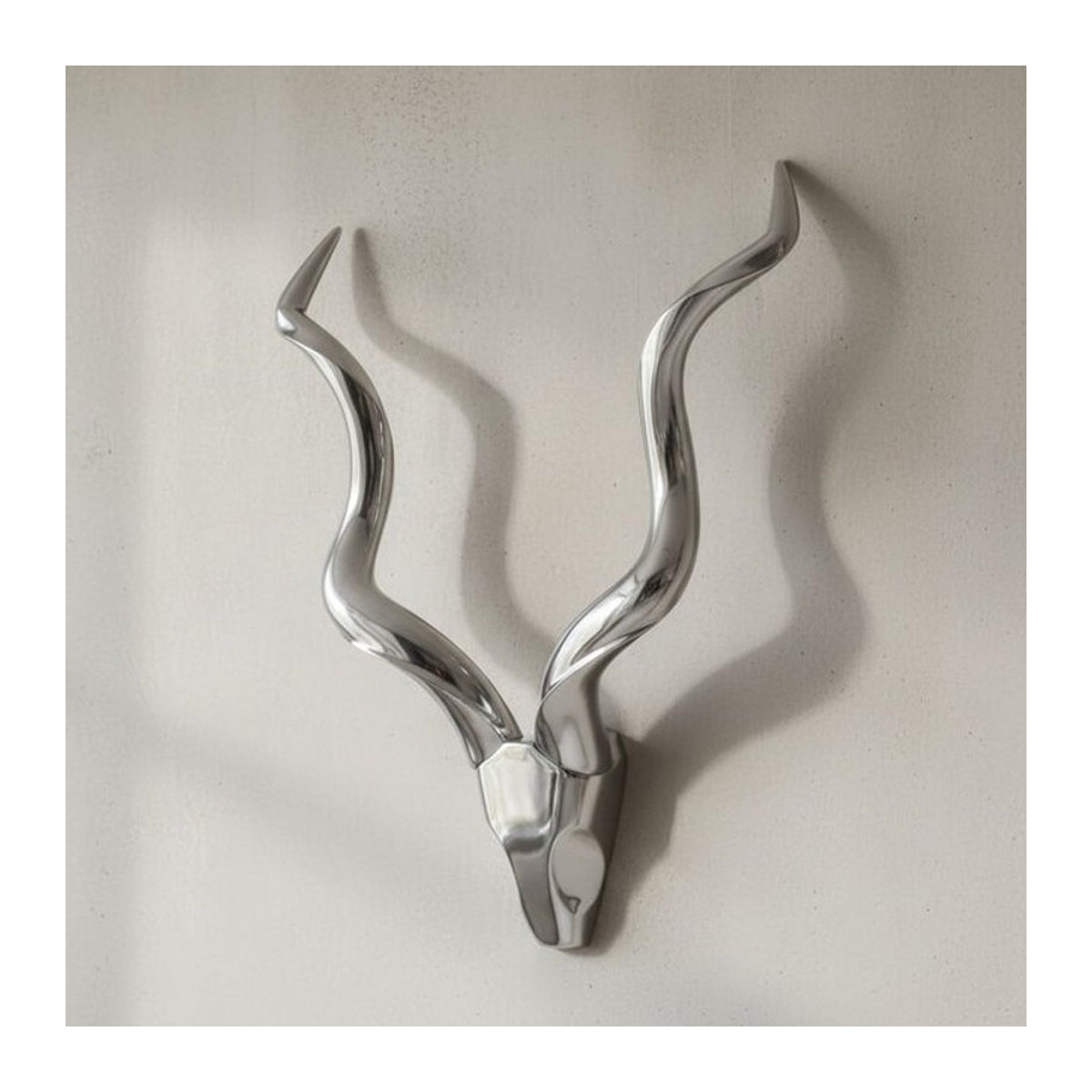 KADIMA DESIGN Wanddekoration Hirschgeweih in Silber aus Metall, modernes Design, B: 80 cm, H: 110 cm - Bild 1