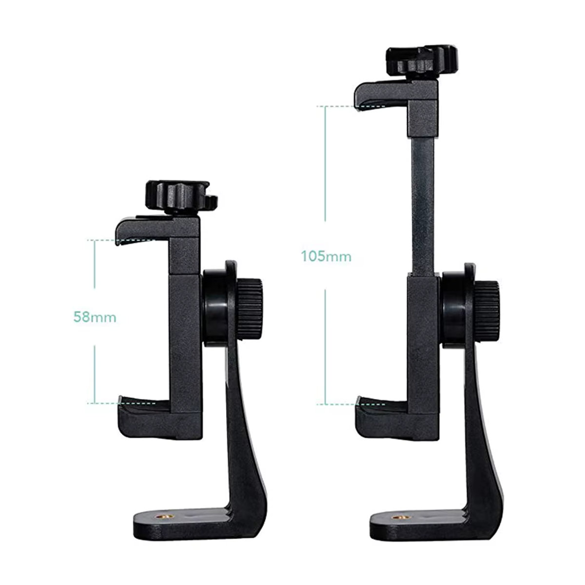 KAFNHCKA 360 Grad drehbarer Handy-Clip mit 1/4 Zoll Schraube, Smartphone-Halterung für iPhone und Xiaomi, Schwarz - Bild 3