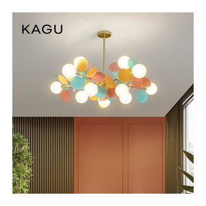 KAGU Kinder-Blumen-LED-Kronleuchter in Bunt für Kinderzimmer und Spielzimmer