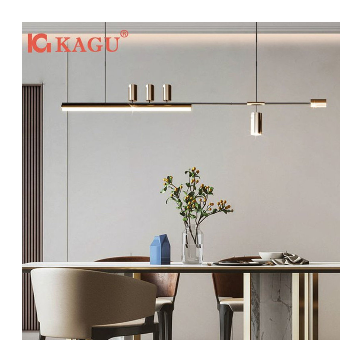 KAGU LED-Kronleuchter Modern Minimalistisch in Schwarz/Weiß für die Innenbeleuchtung - Bild 1