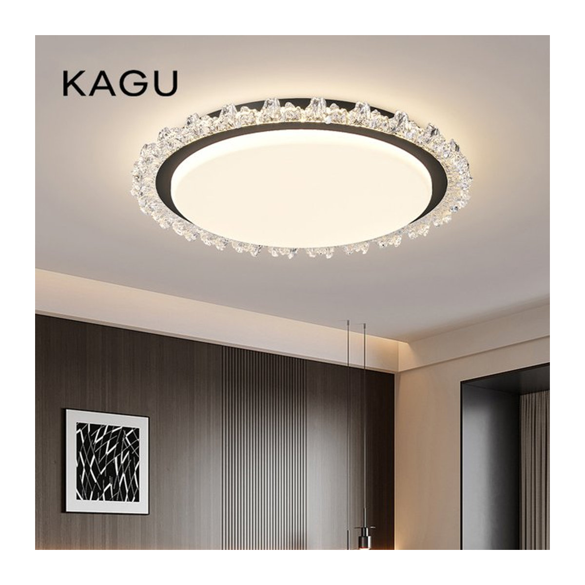 KAGU Moderne Acryl LED Deckenleuchte in Schwarz/Weiß für Wohnzimmer und Schlafzimmer - Bild 1