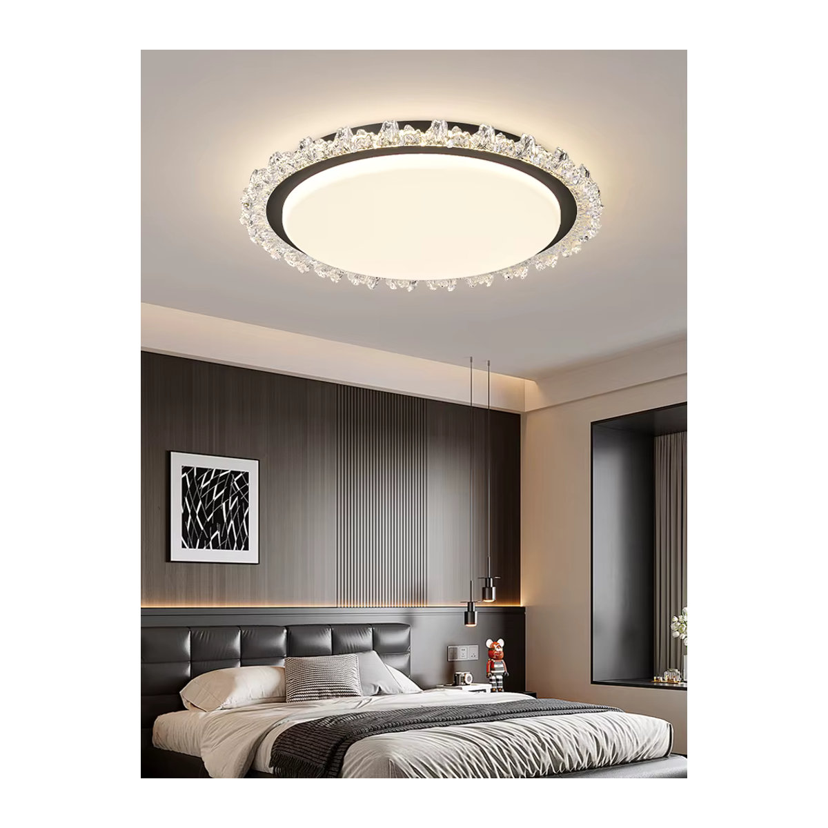 KAGU Moderne Acryl LED Deckenleuchte in Schwarz/Weiß für Wohnzimmer und Schlafzimmer - Bild 7