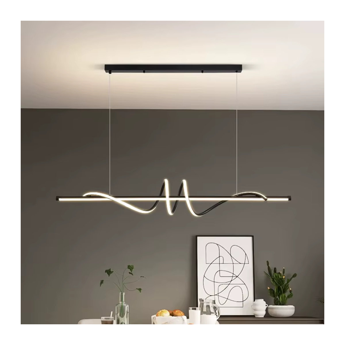 KAGU Moderne LED-Pendelleuchte in Weiß im minimalistischen Design - Bild 4