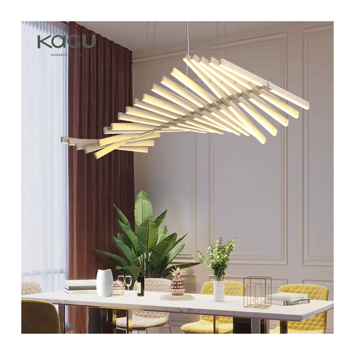 KAGU Moderne Nordic LED Pendelleuchte in Schwarz im Fishbone Design für Restaurant, Küche und Büro - Bild 2