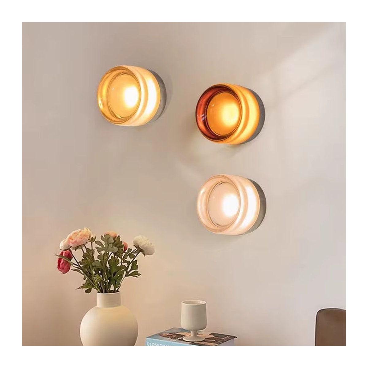 KAGU Moderne Runde LED-Wandleuchte aus Glas für Innenräume - Bild 4