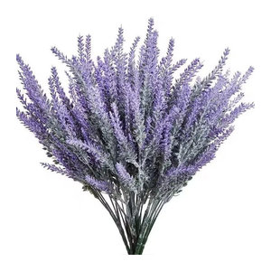 Kahaul Lavendel Kunstpflanze in Lila für Garten, Hochzeit und Hausdekoration aus Kunststoff