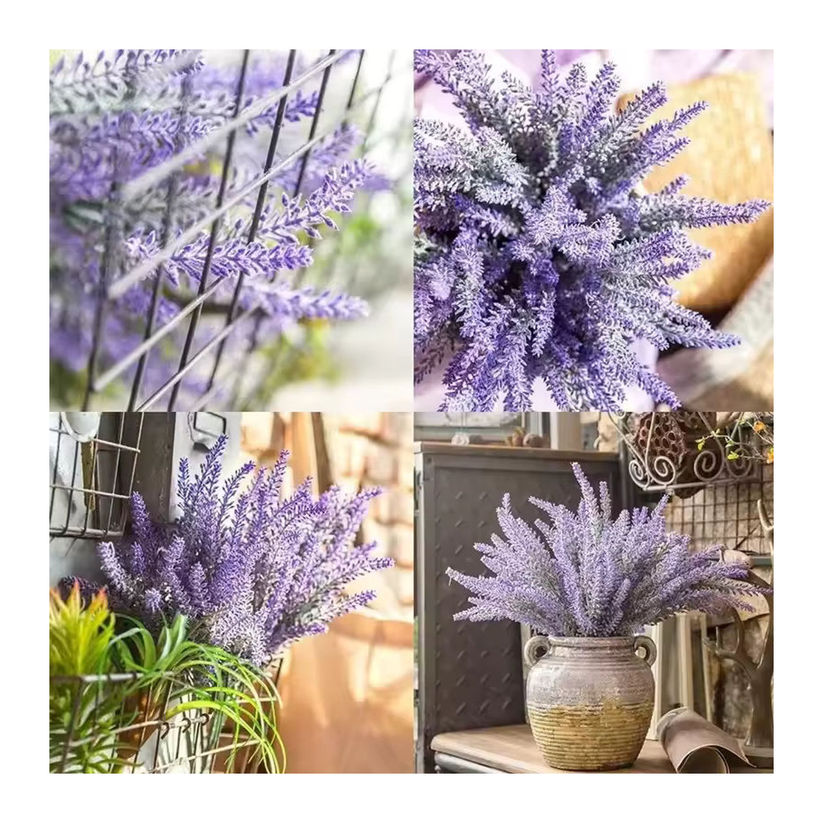 Kahaul Lavendel Kunstpflanze in Lila für Garten, Hochzeit und Hausdekoration aus Kunststoff - Bild 2