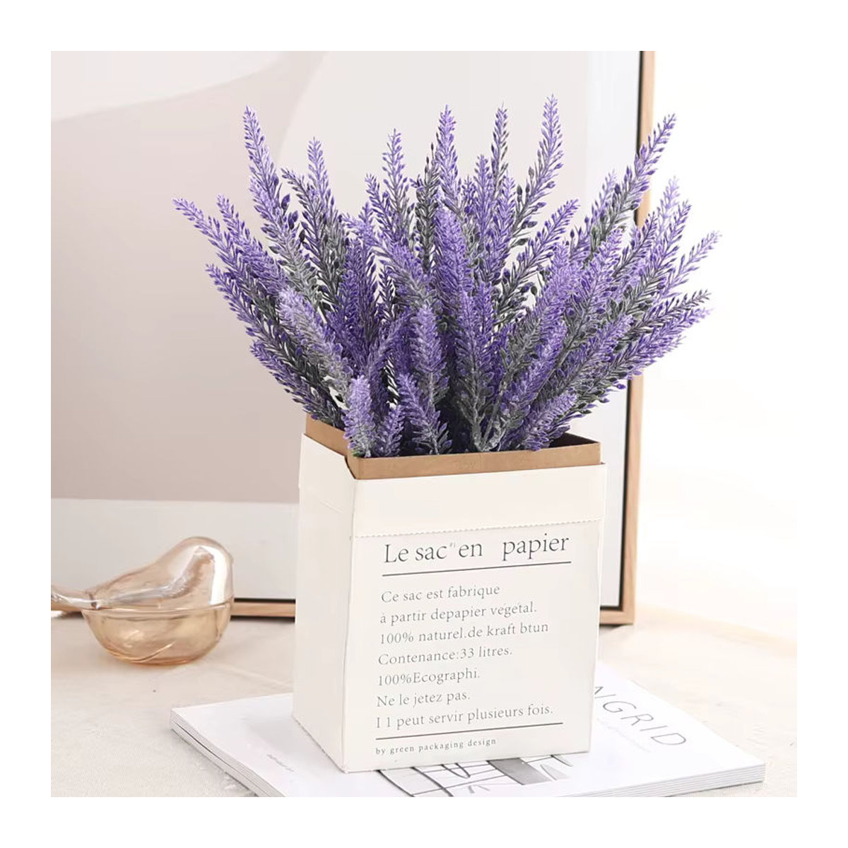 Kahaul Lavendel Kunstpflanze in Lila für Garten, Hochzeit und Hausdekoration aus Kunststoff - Bild 3