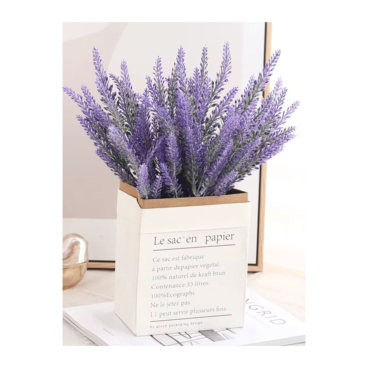 Kahaul Lavendel Kunstpflanze in Lila für Garten, Hochzeit und Hausdekoration aus Kunststoff - Bild 5