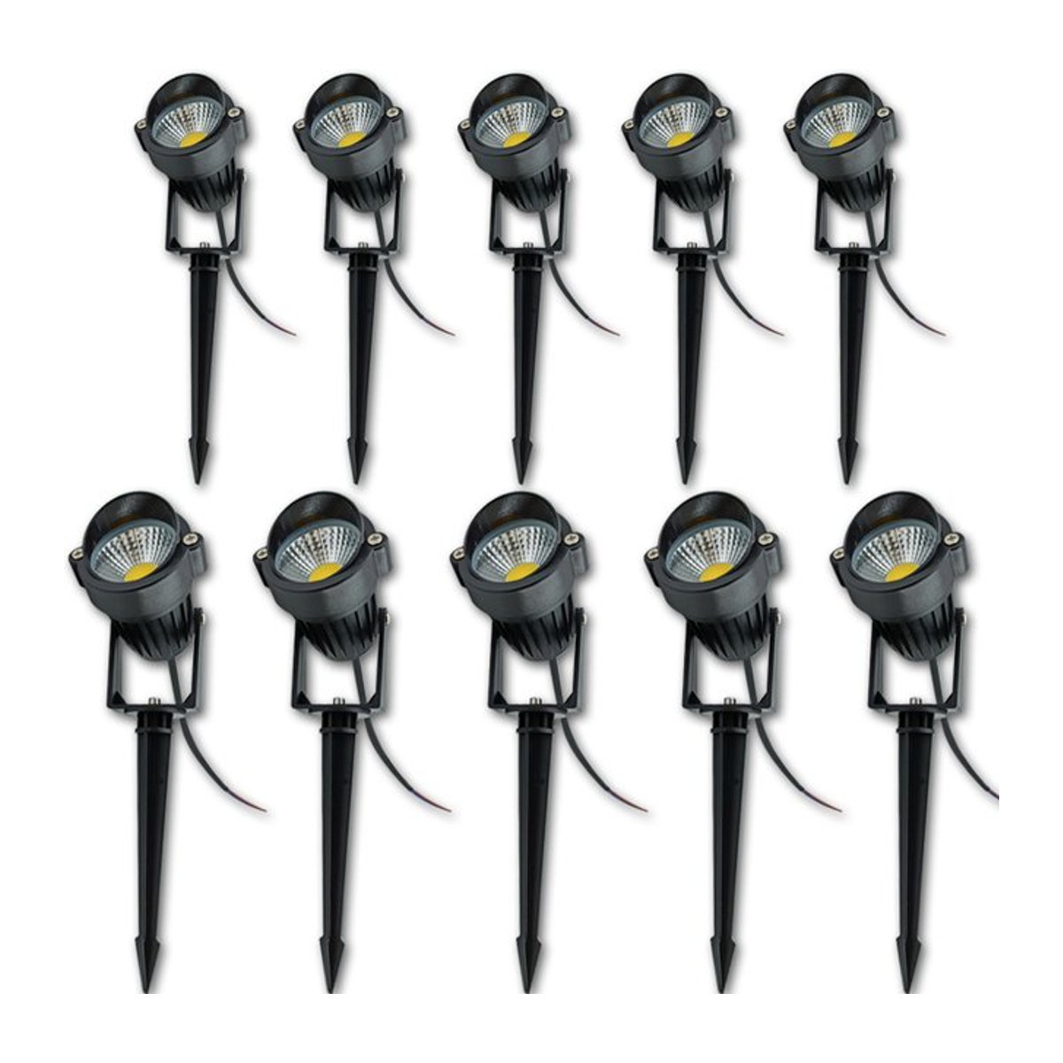 KAISANXINYI 10er Set COB LED Gartenstrahler Wasserdicht Warmweiß für Außenbeleuchtung und Landschaftsbau - Bild 1