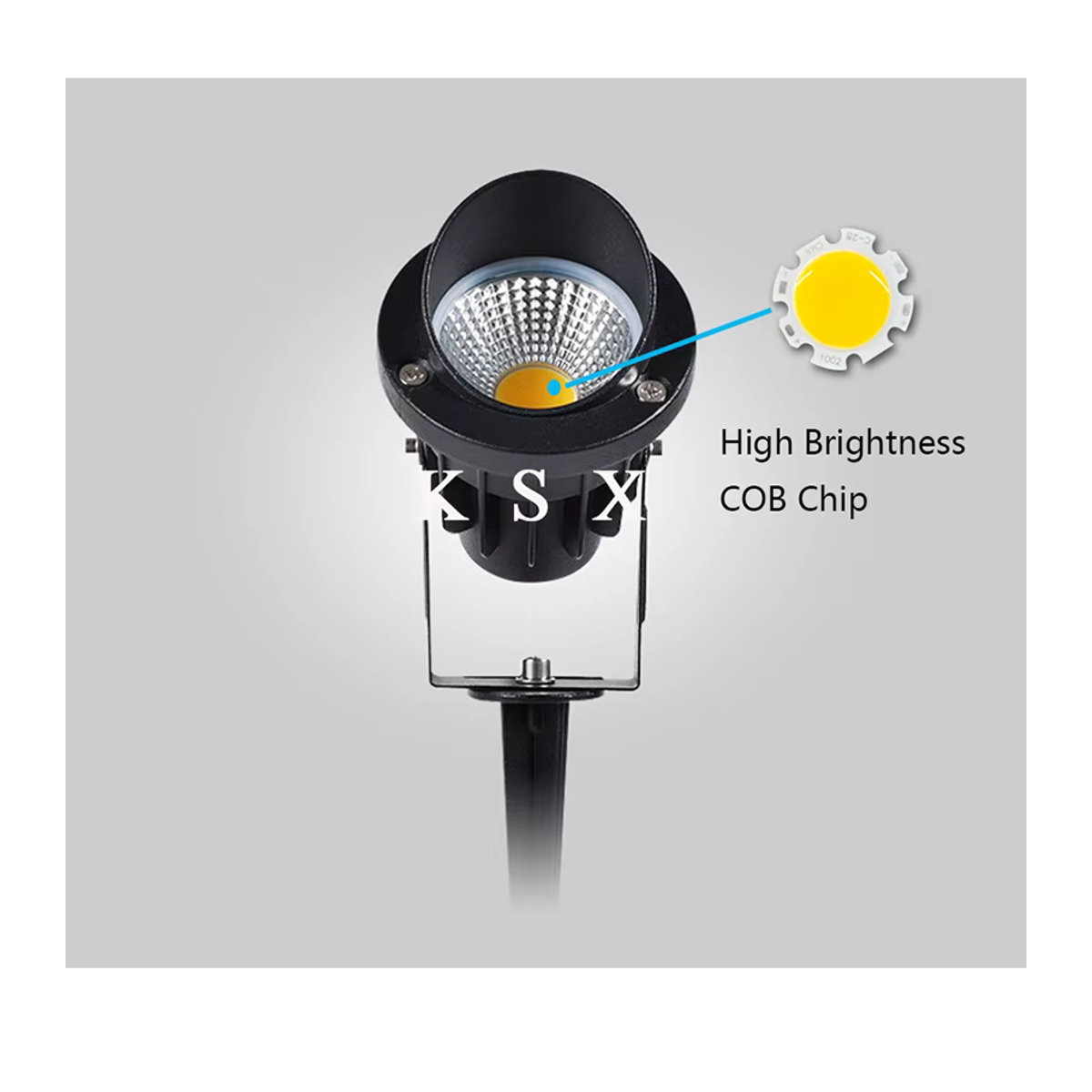 KAISANXINYI LED Außenstrahler für Garten und Landschaft in Schwarz, moderner COB LED Garten-Scheinwerster aus Aluminium, wasserdicht - Bild 4