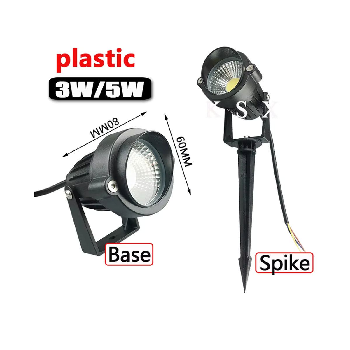KAISANXINYI LED Außenstrahler für Garten und Landschaft in Schwarz, moderner COB LED Garten-Scheinwerster aus Aluminium, wasserdicht - Bild 6