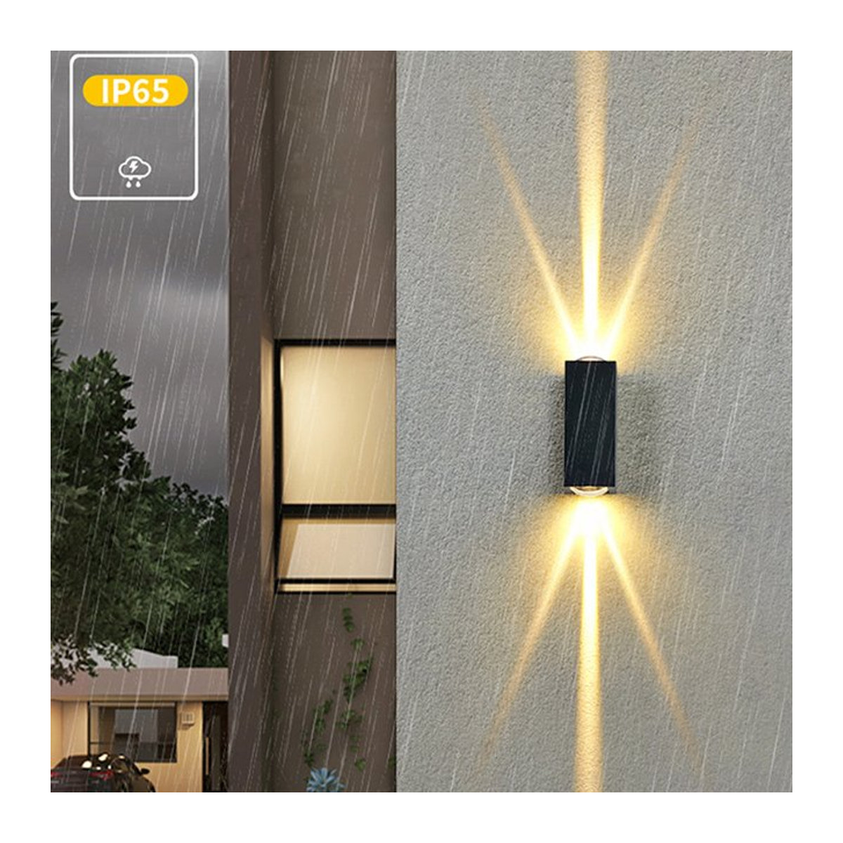 KAISANXINYI Moderne LED Wandleuchte IP65 Wasserdicht Schwarz für Garten Balkon und Terrasse - Bild 1