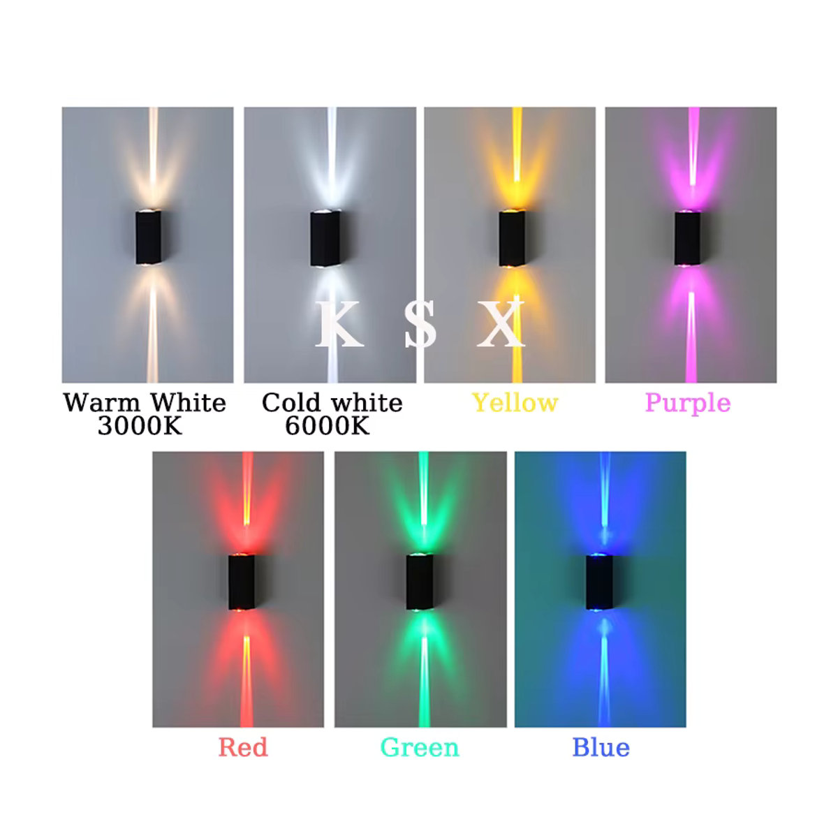 KAISANXINYI Moderne LED Wandleuchte IP65 Wasserdicht Schwarz für Garten Balkon und Terrasse - Bild 2