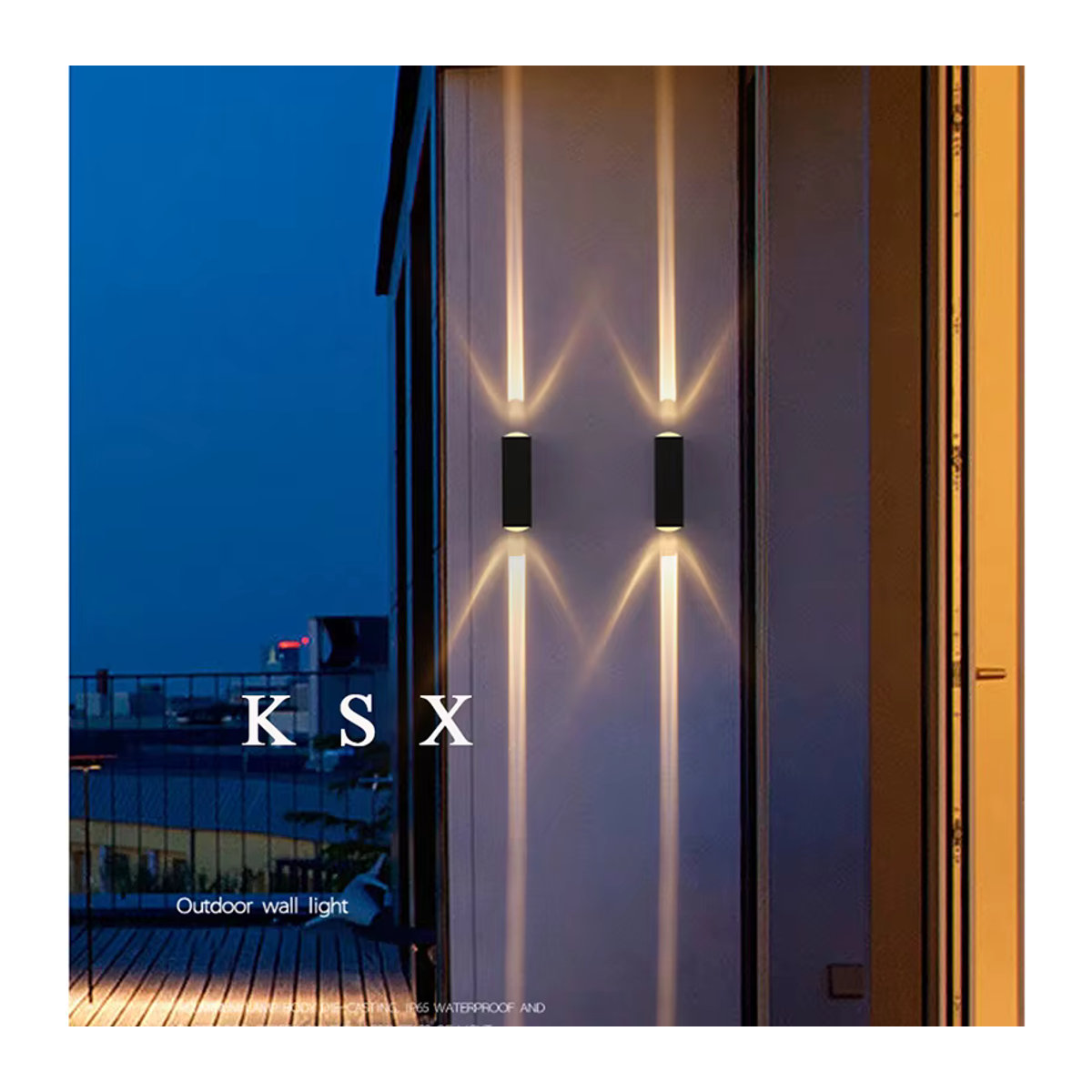 KAISANXINYI Moderne LED Wandleuchte IP65 Wasserdicht Schwarz für Garten Balkon und Terrasse - Bild 3