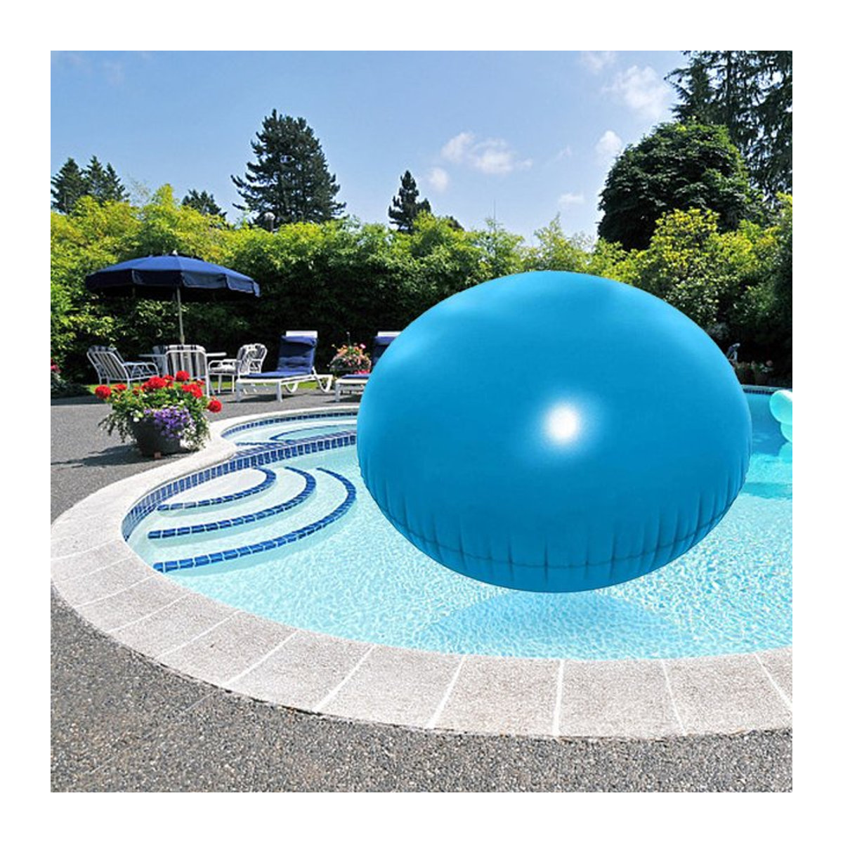 Kältebeständiges Luftbeckenkissen aus PVC als winterisierende Poolabdeckung für oberirdische Pools - Bild 1