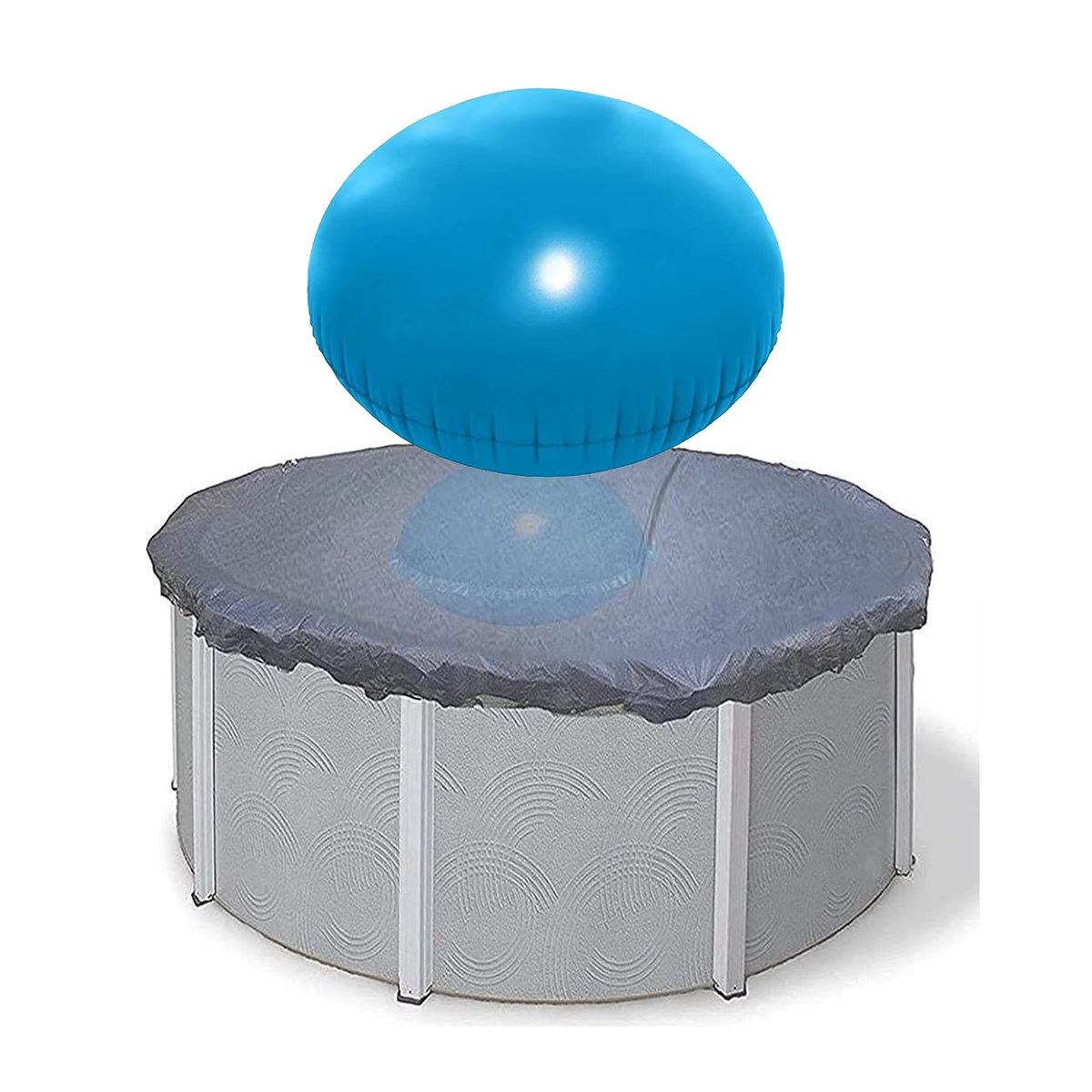 Kältebeständiges Luftbeckenkissen aus PVC als winterisierende Poolabdeckung für oberirdische Pools - Bild 4